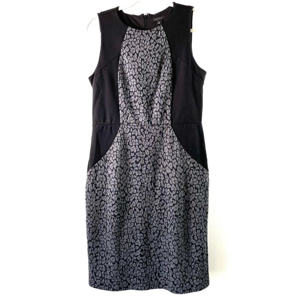 Ann Taylor Black and Grey Colorblock Dress